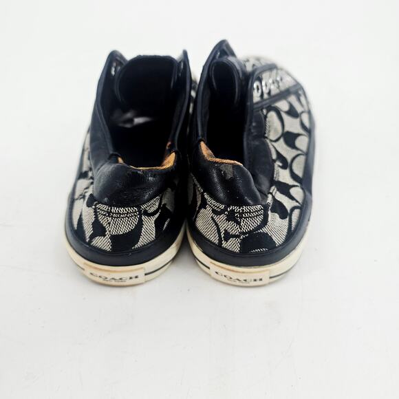 Y2K Coach Felix Black & Gray Logo Canvas & Leather Sneaker Shoe women's 8 B - Picture 4 of 10